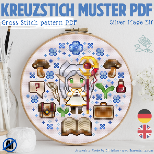 Stickvorlage Kreuzstich - Mage Elf