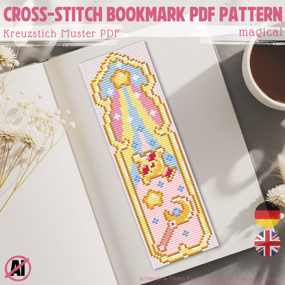 Stickvorlage Kreuzstich - Lesezeichen -  magical