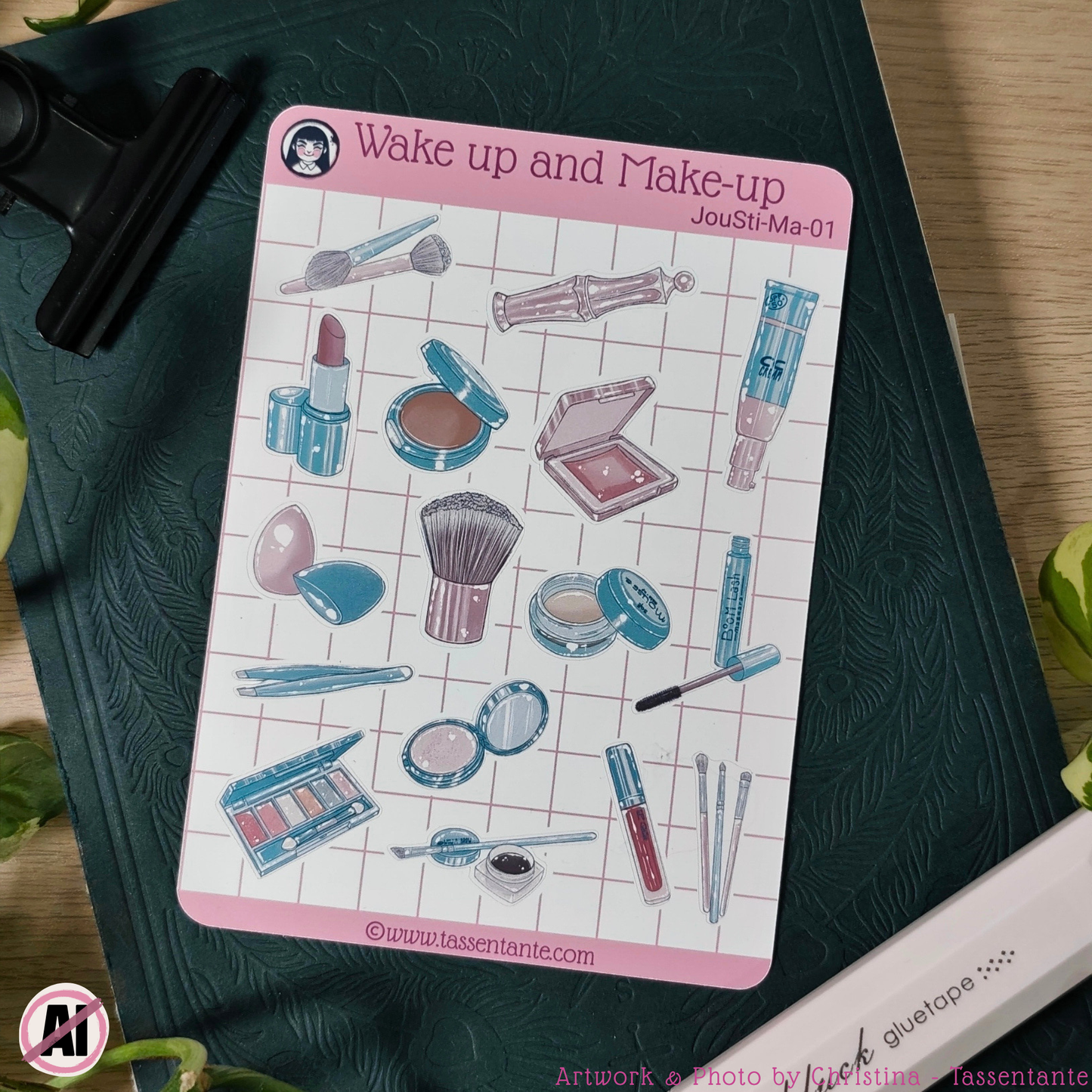 Journal Sticker Sheet - Wake up and make-up
