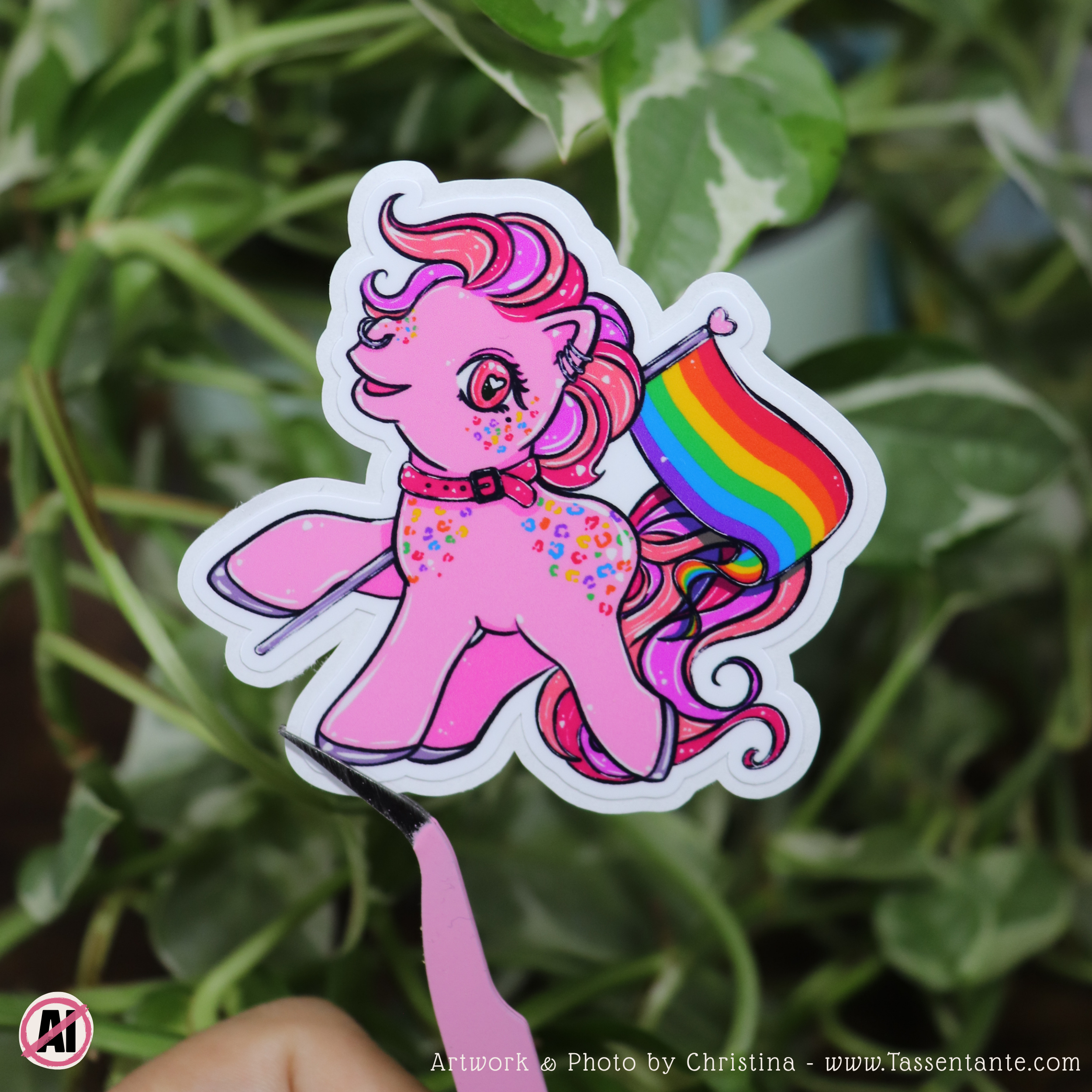 Pride LGBTQ Pony Vinylsticker - matt - rosa