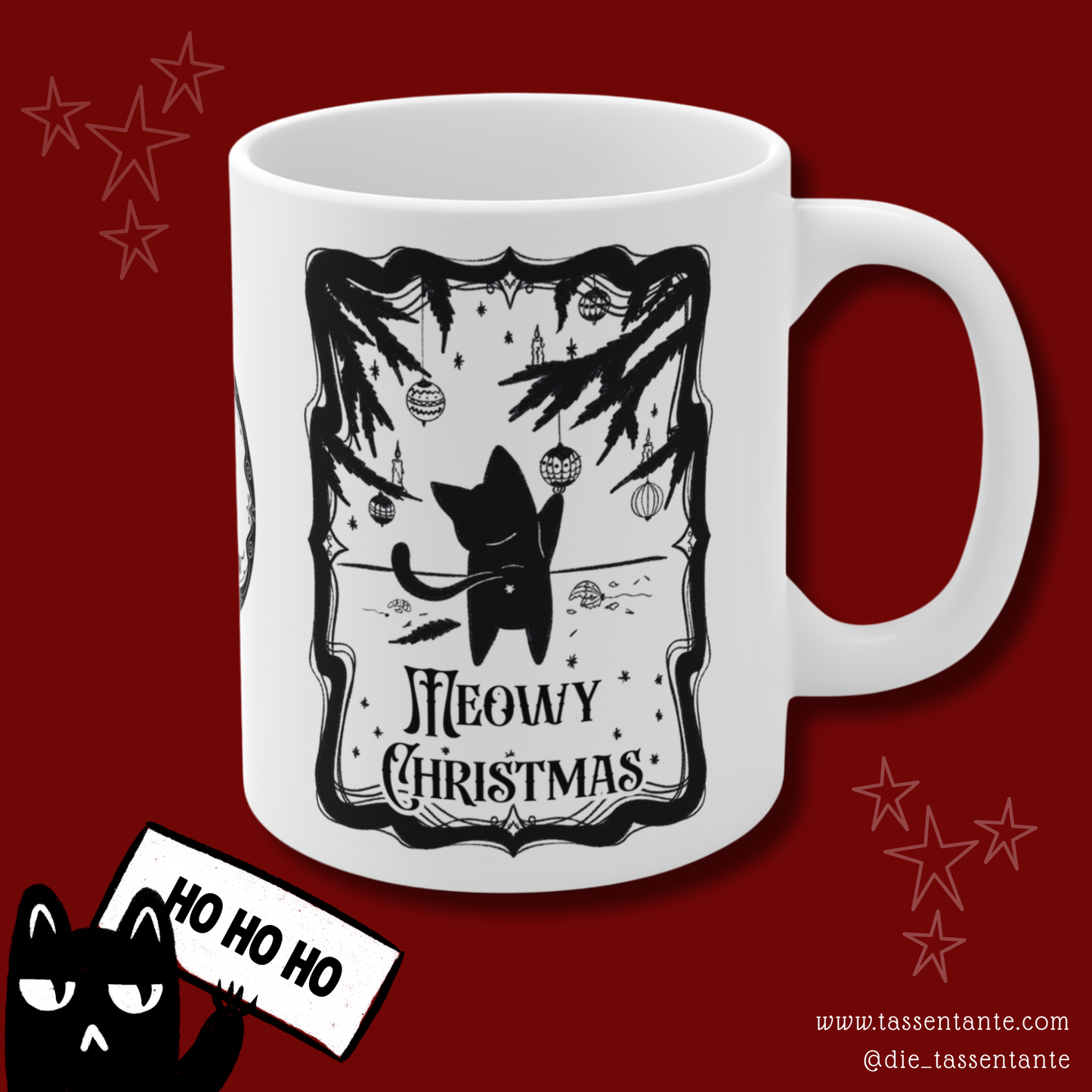 Weihnachtstasse Leopold - Meowy Christmas